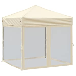 vidaXL kokkupandav peotelk seintega, kreemjas, 2 x 2 m