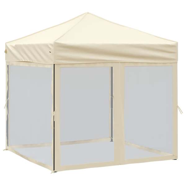 vidaXL kokkupandav peotelk seintega, kreemjas, 2 x 2 m