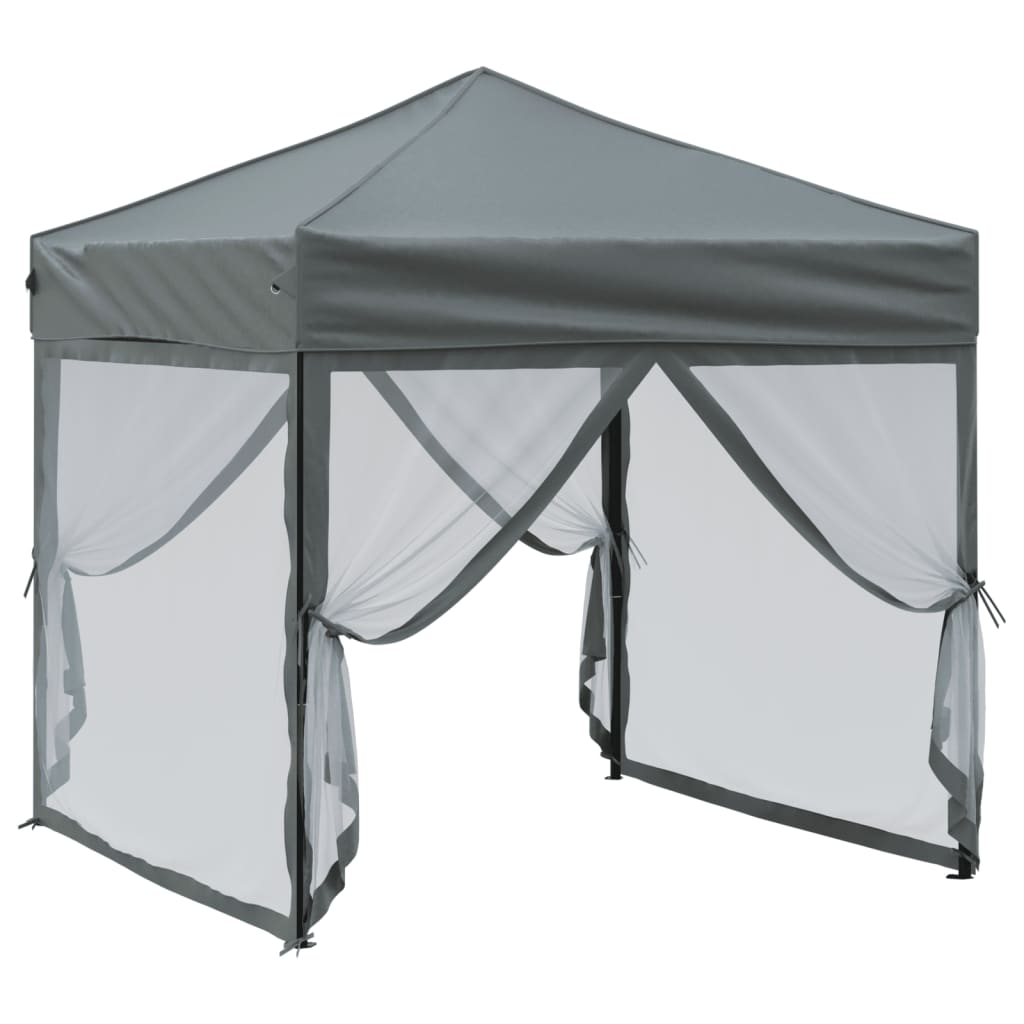 vidaXL Tente de réception pliable avec parois Anthracite 2x2 m