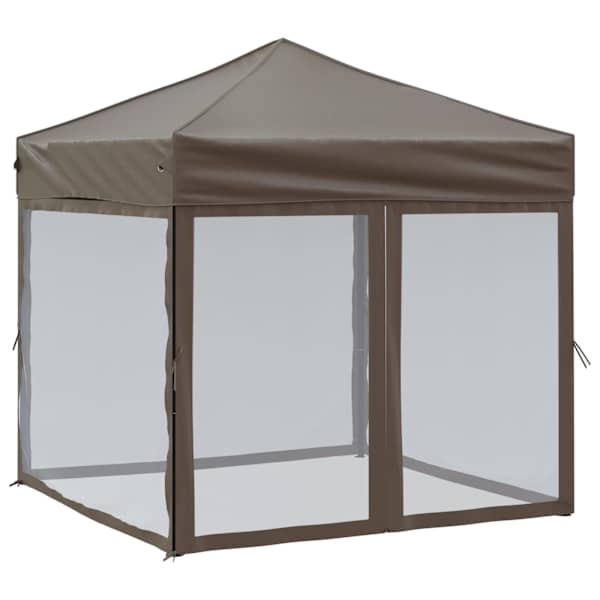 vidaXL kokkupandav peotelk seintega, pruunikashall, 2 x 2 m