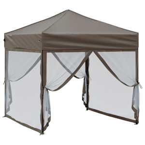Skládací party stan s bočními stěnami taupe 2 x 2 m - obrázek 3