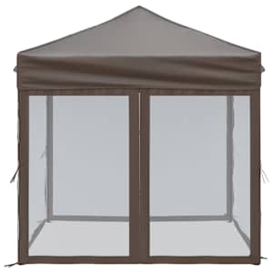 Skládací party stan s bočními stěnami taupe 2 x 2 m - obrázek 4