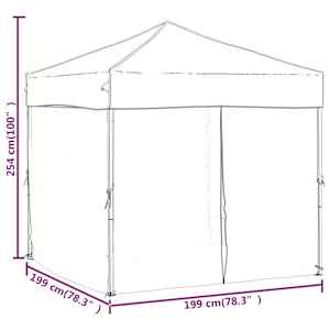 Skládací party stan s bočními stěnami taupe 2 x 2 m - obrázek 9