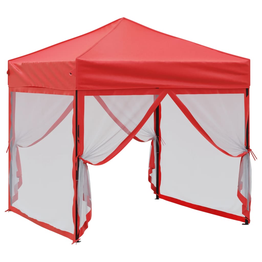 vidaXL Partytent inklapbaar met zijwanden 2x2 m rood afbeelding
