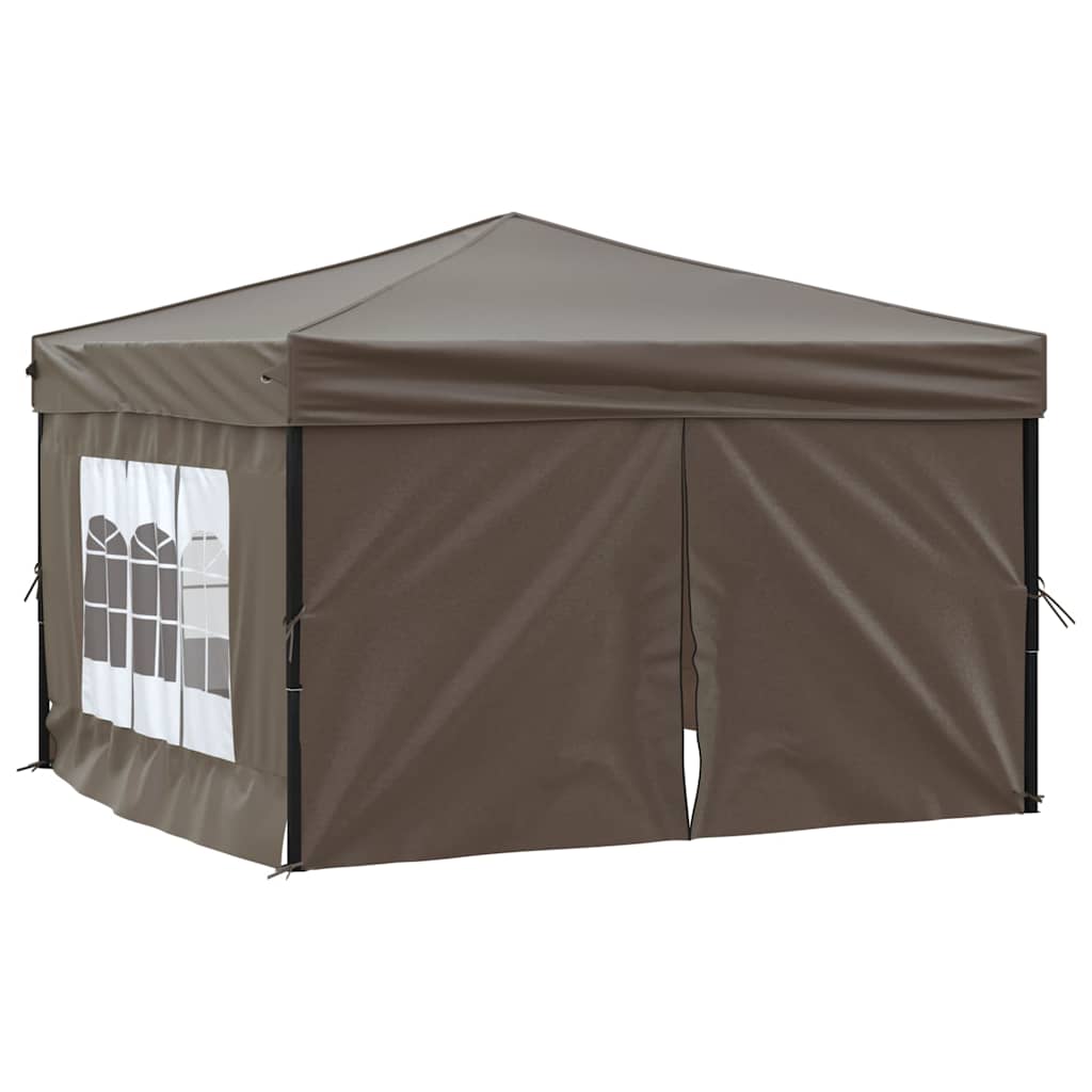 vidaXL Skládací party stan s bočními stěnami taupe 3 x 3 m