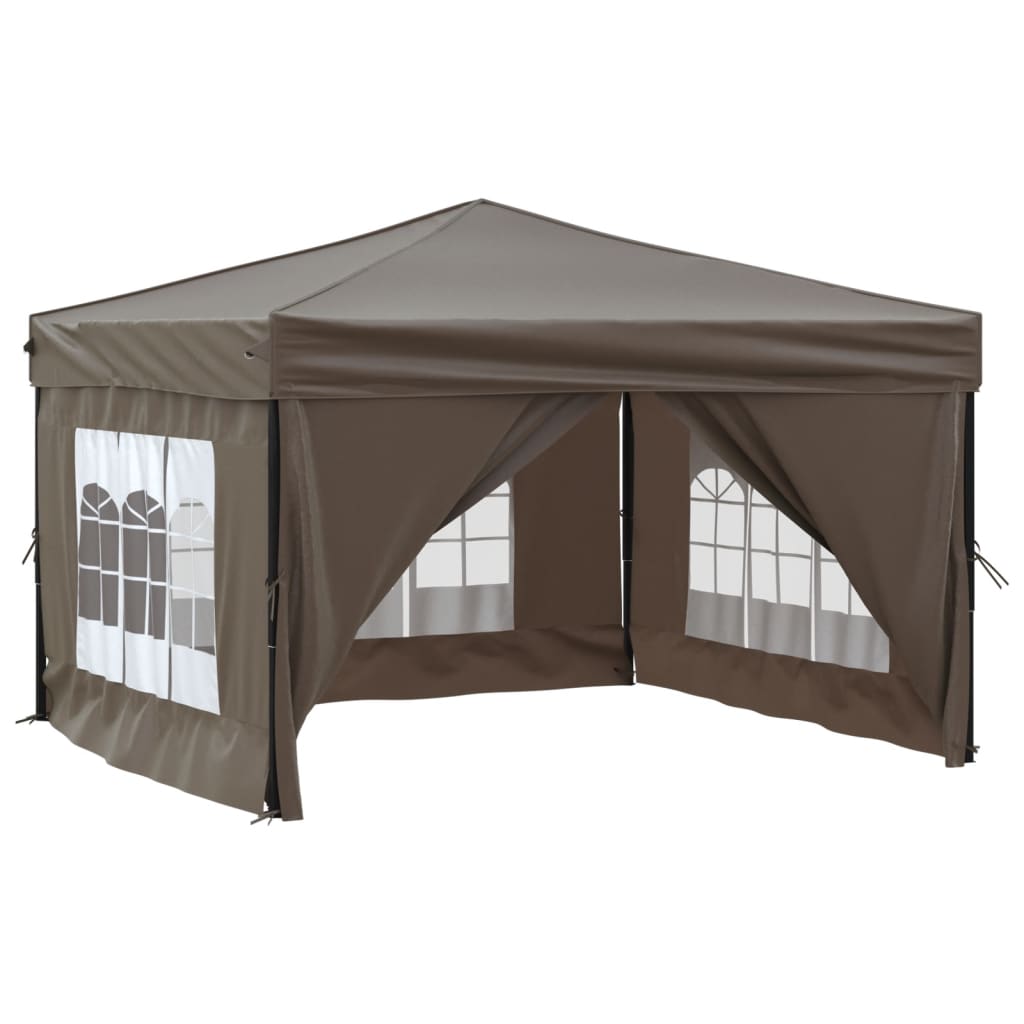 

vidaXL Partytent inklapbaar met zijwanden 3x3 m taupe