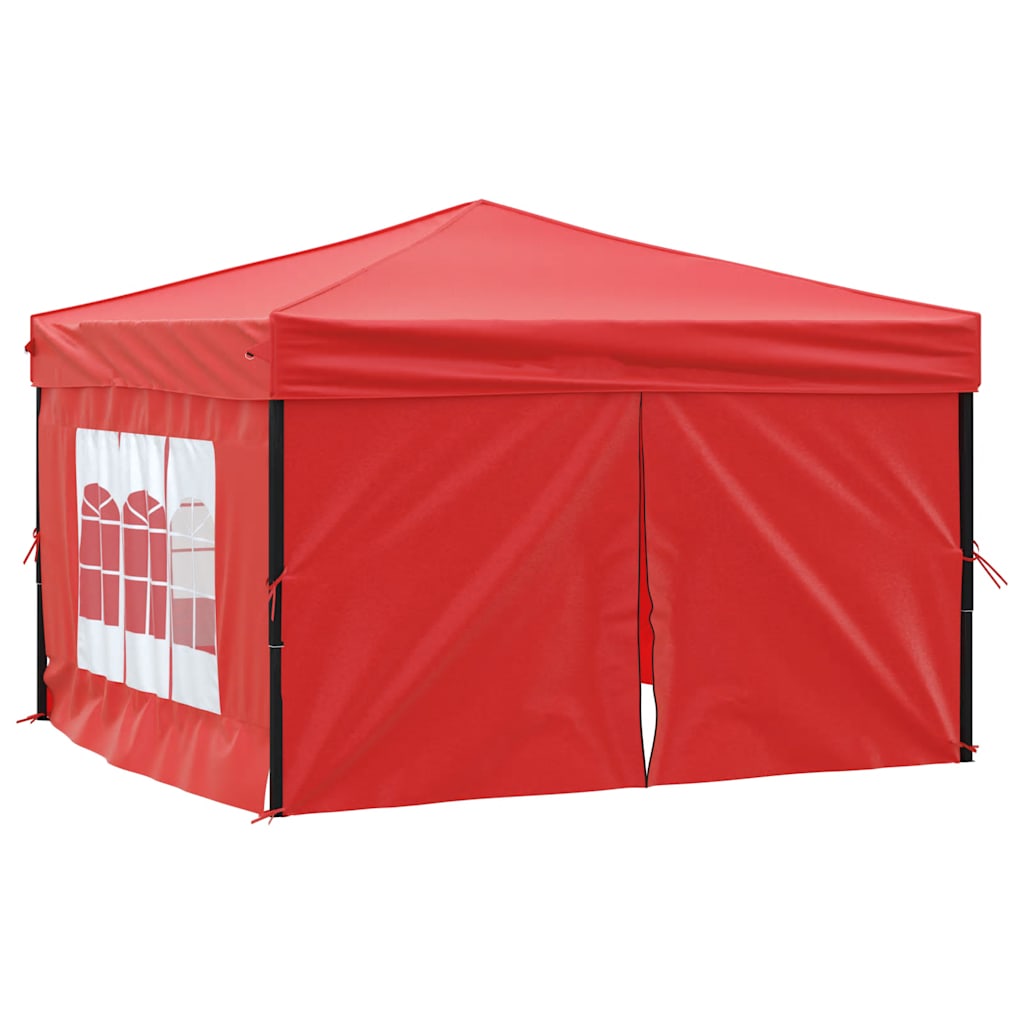 vidaXL Skládací party stan s bočními stěnami červený 3 x 3 m
