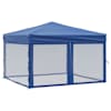 vidaXL kokkupandav peotelk seintega, sinine, 3 x 3 m