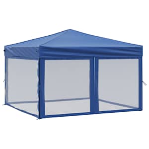 vidaXL kokkupandav peotelk seintega, sinine, 3 x 3 m