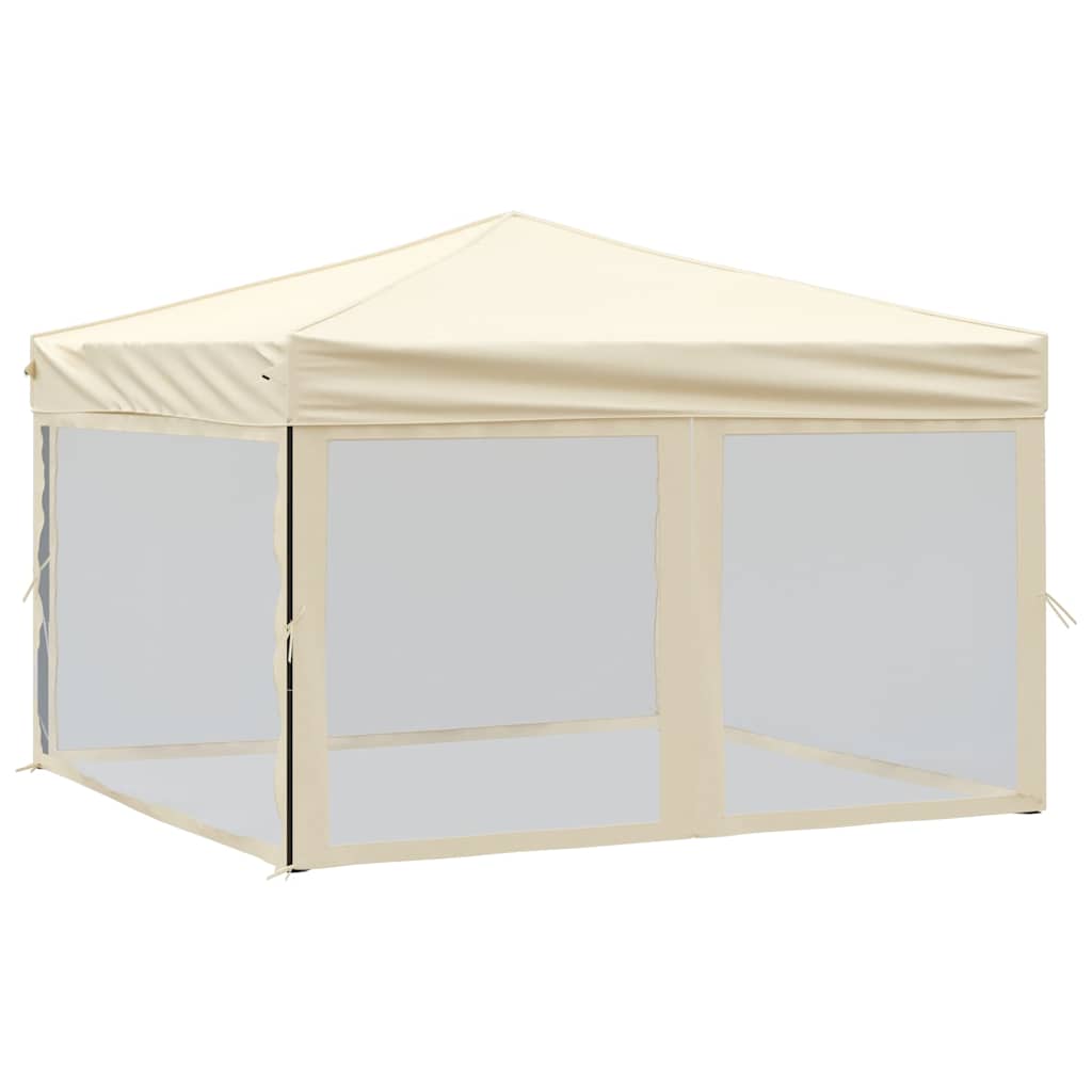 vidaXL Skládací party stan s bočními stěnami krémový 3 x 3 m