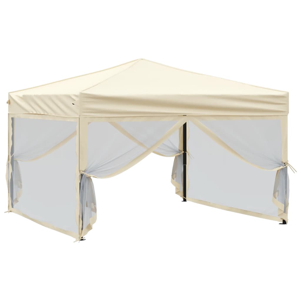 

vidaXL Partytent inklapbaar met zijwanden 3x3 m crèmekleurig