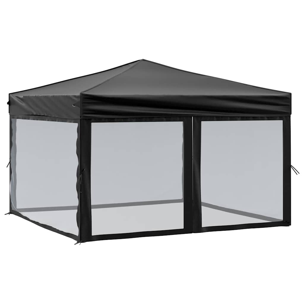 vidaXL Skládací party stan s bočními stěnami černý 3 x 3 m