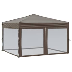 Skládací party stan s bočními stěnami taupe 3 x 3 m - obrázek 2