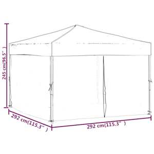Skládací party stan s bočními stěnami taupe 3 x 3 m - obrázek 9
