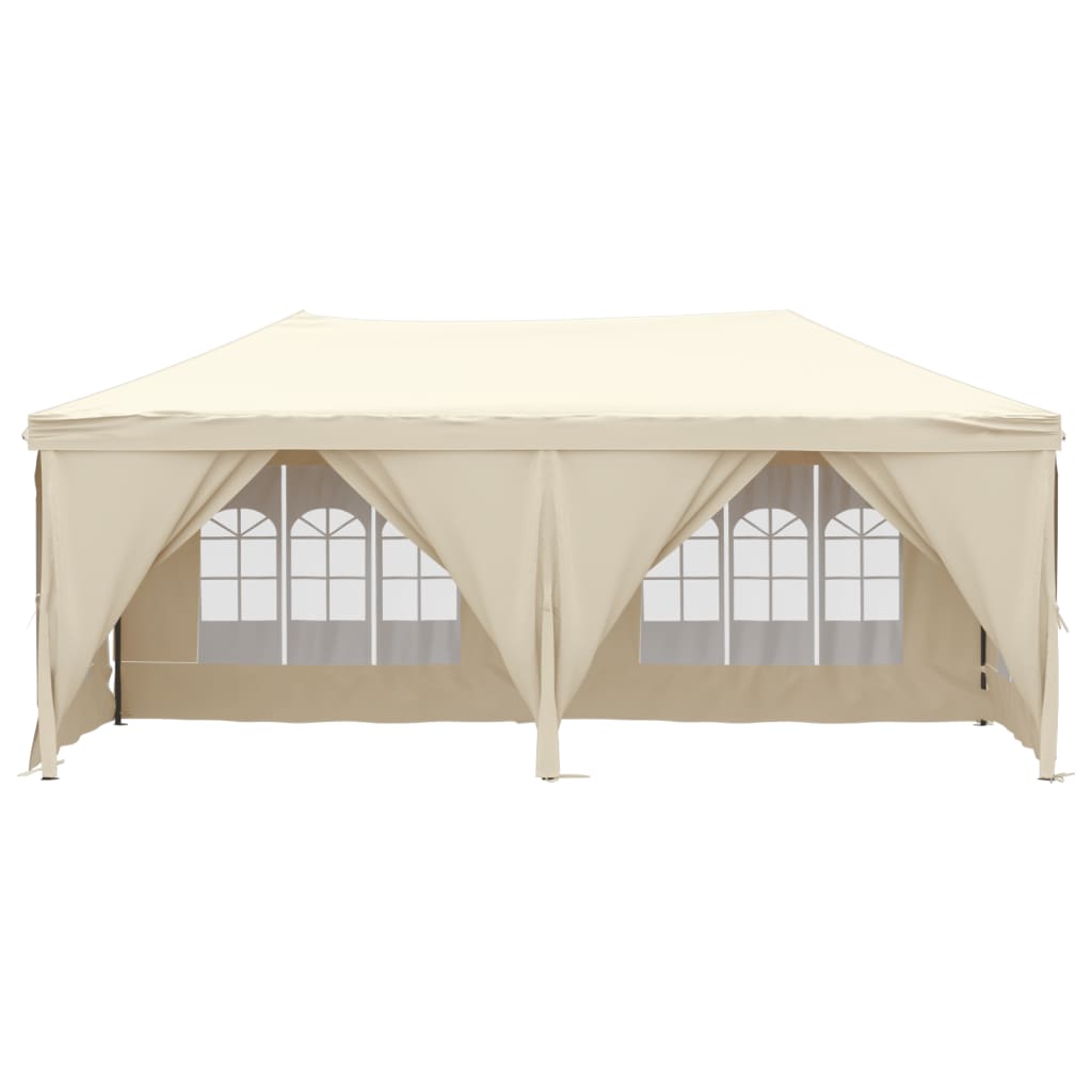 vidaXL Cort pliabil pentru petrecere, pereți laterali, crem, 3x6 m