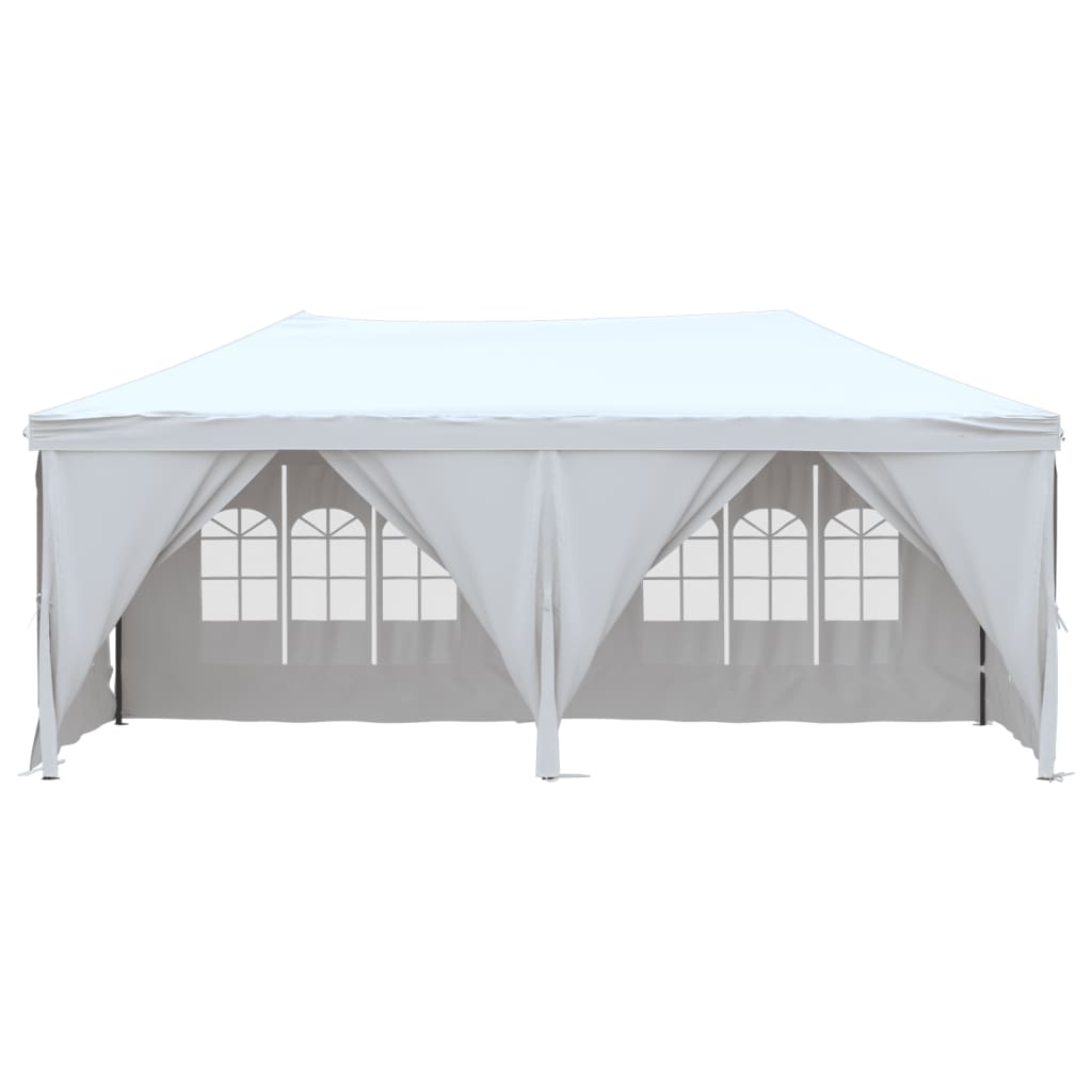 vidaXL Folding Party Tent with Sidewalls White 3x6 m