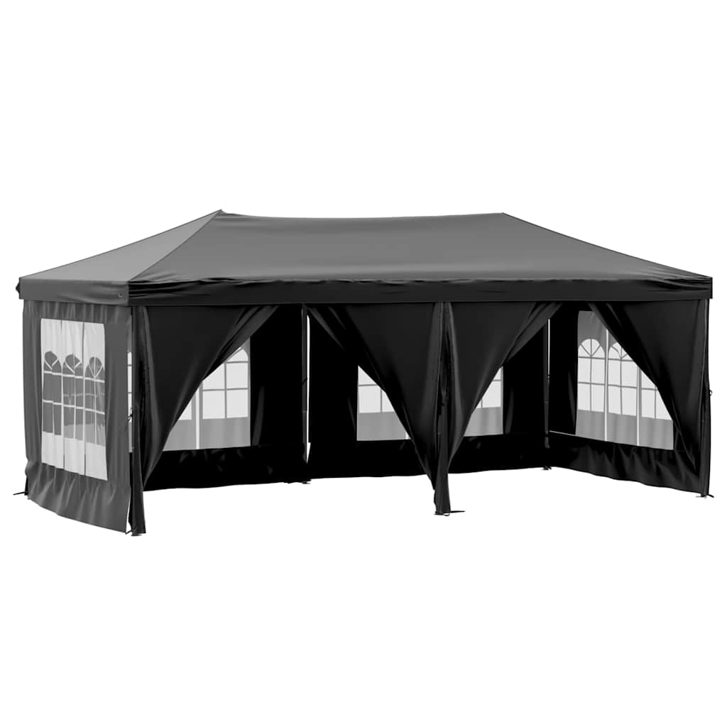 vidaXL Skládací party stan s bočními stěnami černý 3 x 6 m