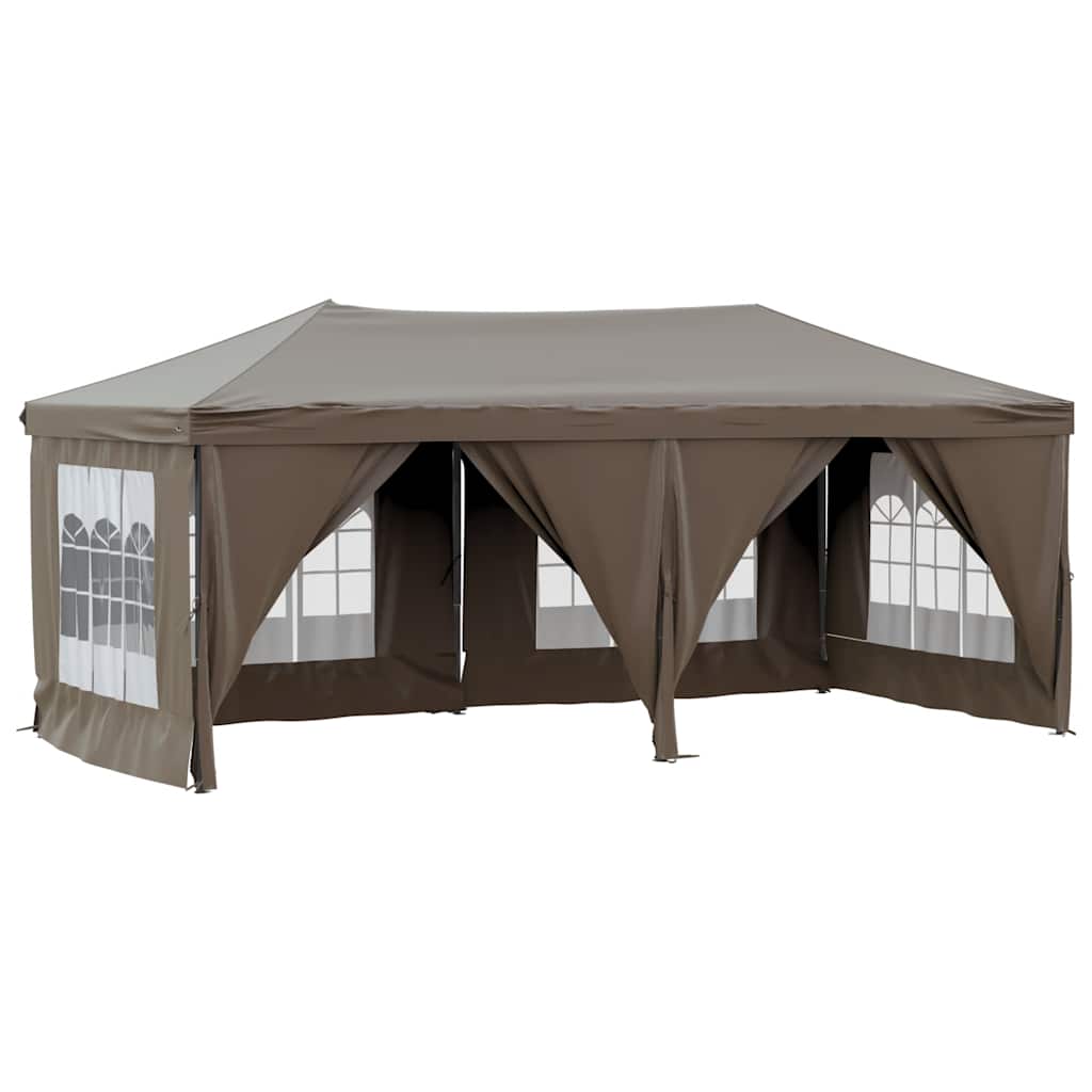 vidaXL Skládací party stan s bočními stěnami taupe 3 x 6 m