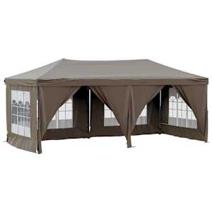 Skládací party stan s bočními stěnami taupe 3 x 6 m - obrázek 2