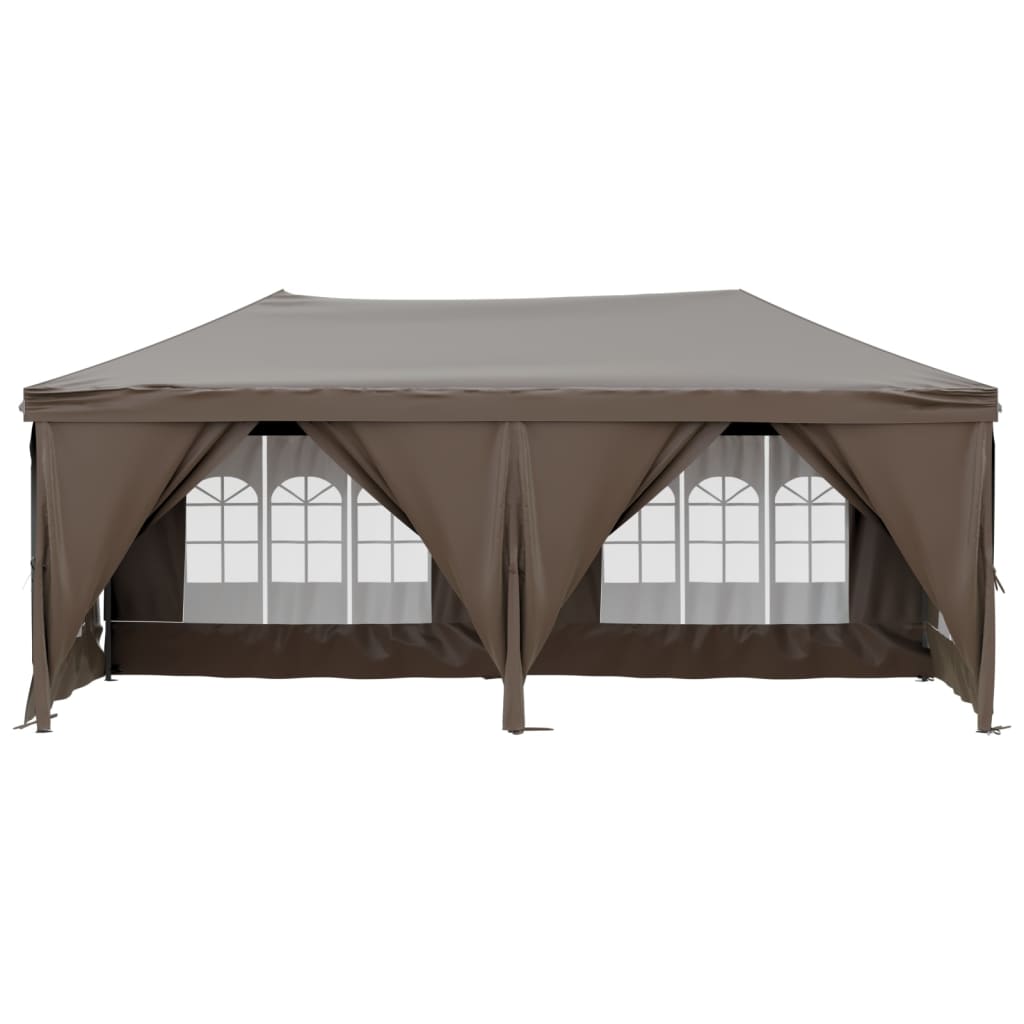 vidaXL Partytent inklapbaar met zijwanden 3x6 m taupe afbeelding