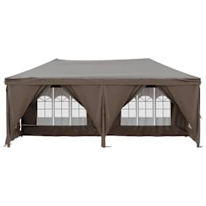 Skládací party stan s bočními stěnami taupe 3 x 6 m - obrázek 3