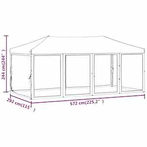 Skládací party stan s bočními stěnami krémový 3 x 6 m - obrázek 11