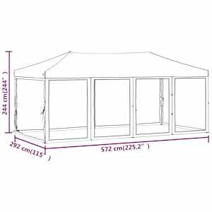 Skládací party stan s bočními stěnami bílý 3 x 6 m - obrázek 11