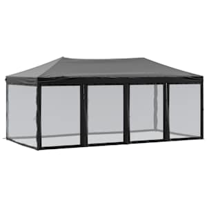vidaXL kokkupandav peotelk seintega, must, 3 x 6 m