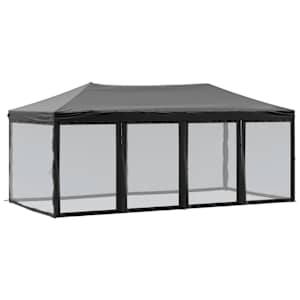Skládací party stan s bočními stěnami černý 3 x 6 m - obrázek 2