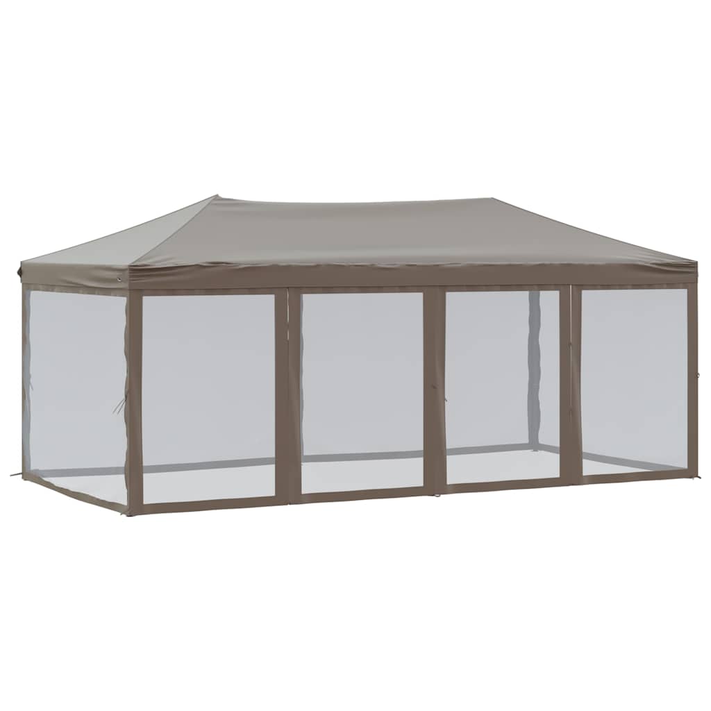vidaXL Skládací party stan s bočními stěnami taupe 3 x 6 m