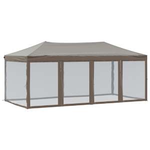 Skládací party stan s bočními stěnami taupe 3 x 6 m - obrázek 2