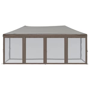 Skládací party stan s bočními stěnami taupe 3 x 6 m - obrázek 3