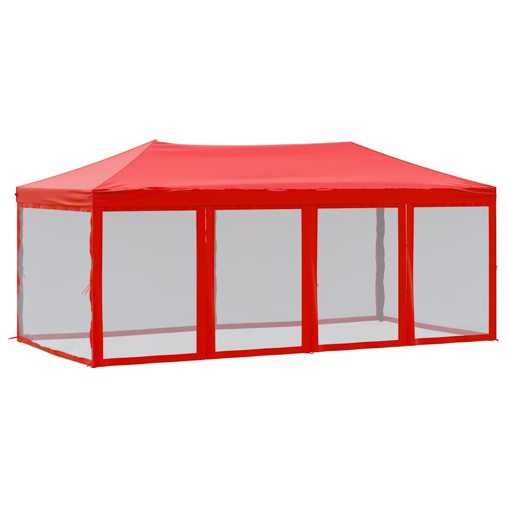 vidaXL Skládací party stan s bočními stěnami červený 3 x 6 m