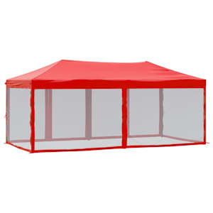 Skládací party stan s bočními stěnami červený 3 x 6 m - obrázek 5