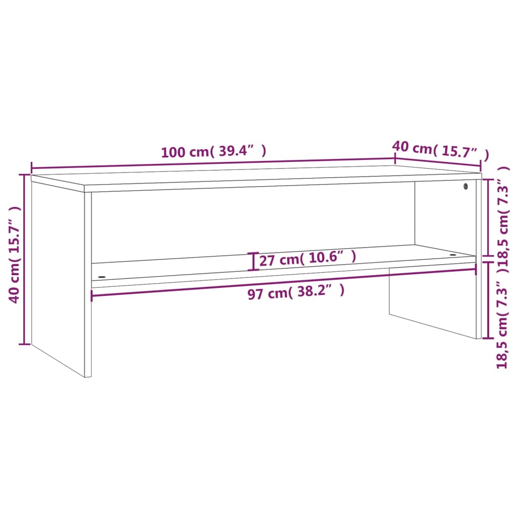 TV skříňka hnědý dub 100 x 40 x 40 cm kompozitní dřevo