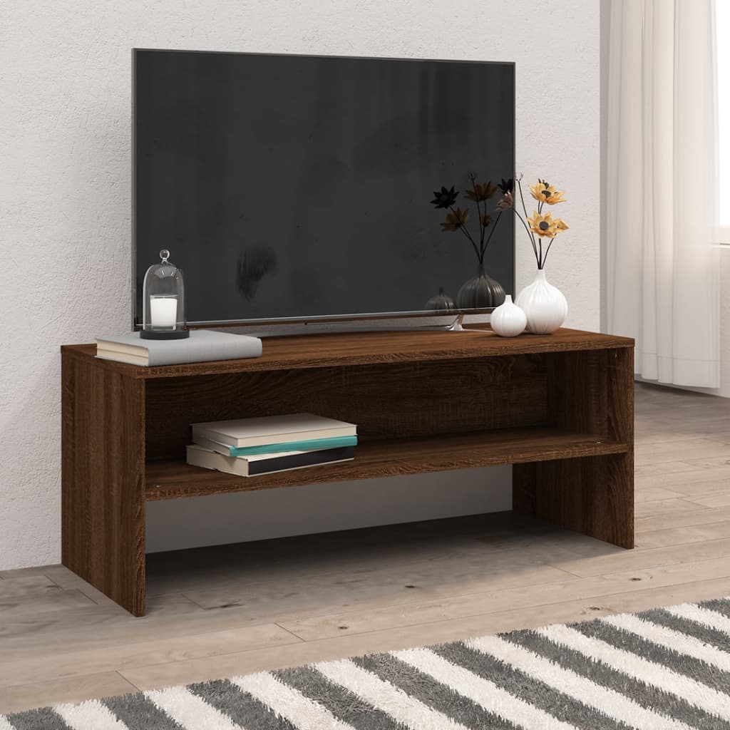 TV omarica rjav hrast 100x40x40 cm inženirski les