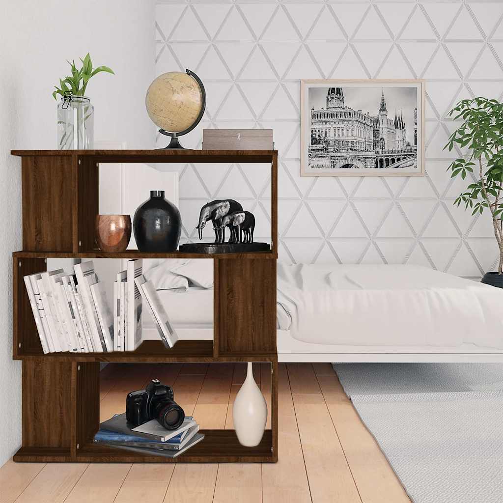 vidaXL Rega� na ksi��ki/przegroda, br�zowy d�b, 80x24x96 cm