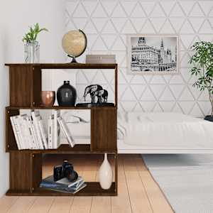 Knjižna omara/pregrada rjavi hrast 80x24x96 cm inženirski les