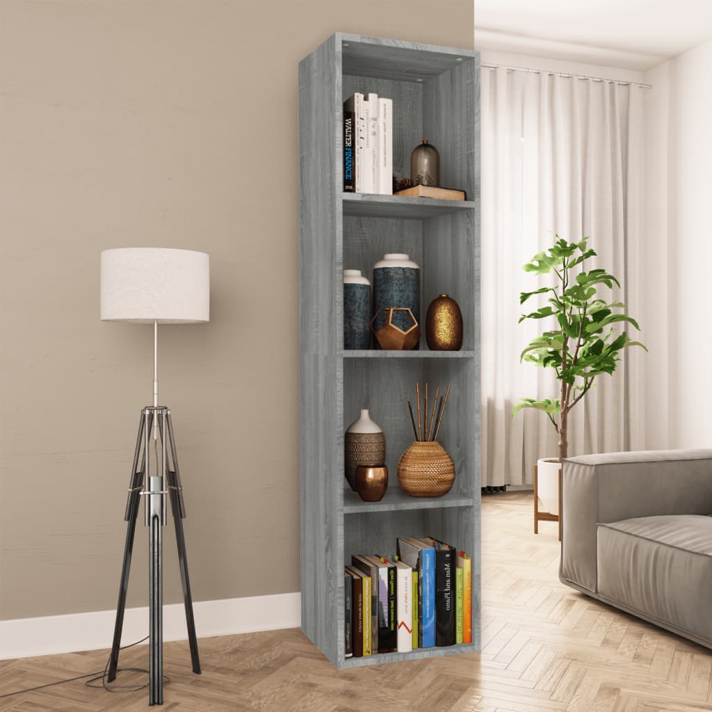 vidaXL Bücherschrank/TV-Schrank Grau Sonoma 36x30x143 cm Holzwerkstoff