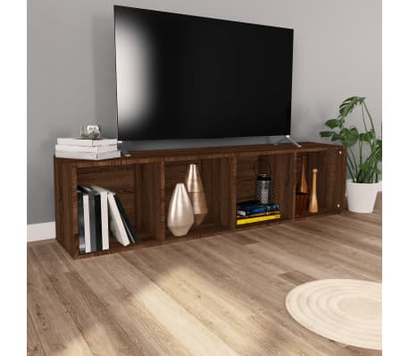 vidaXL Boekenkast / tv-meubel 36x30x143 cm bruin eikenkleur