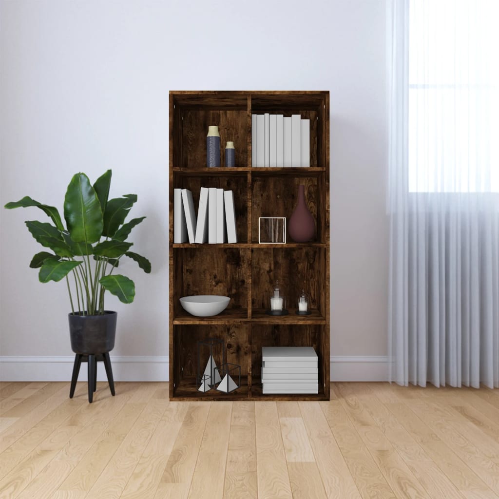 vidaXL Bücherregal/Sideboard Räuchereiche 66×30×130 cm Holzwerkstoff