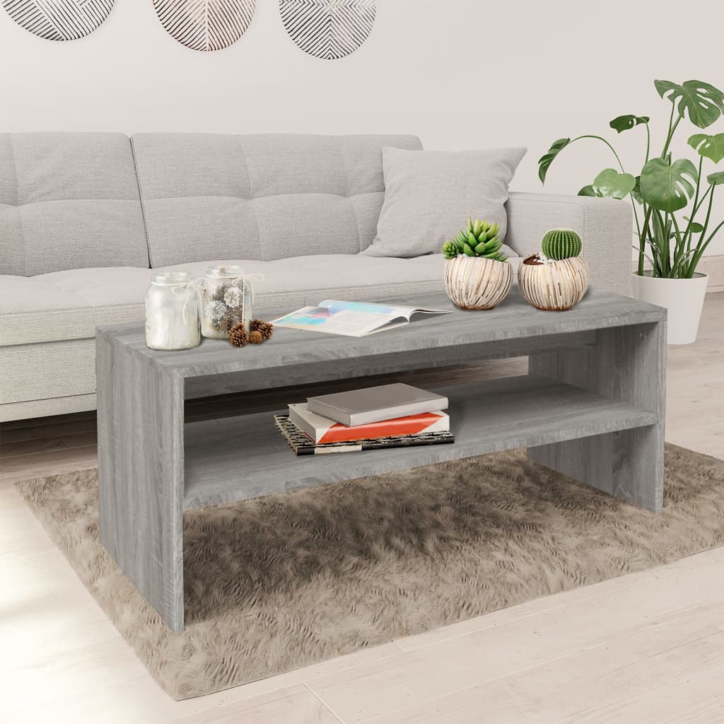 vidaXL sofabord 100x40x40 cm konstrueret træ sonoma-eg grå