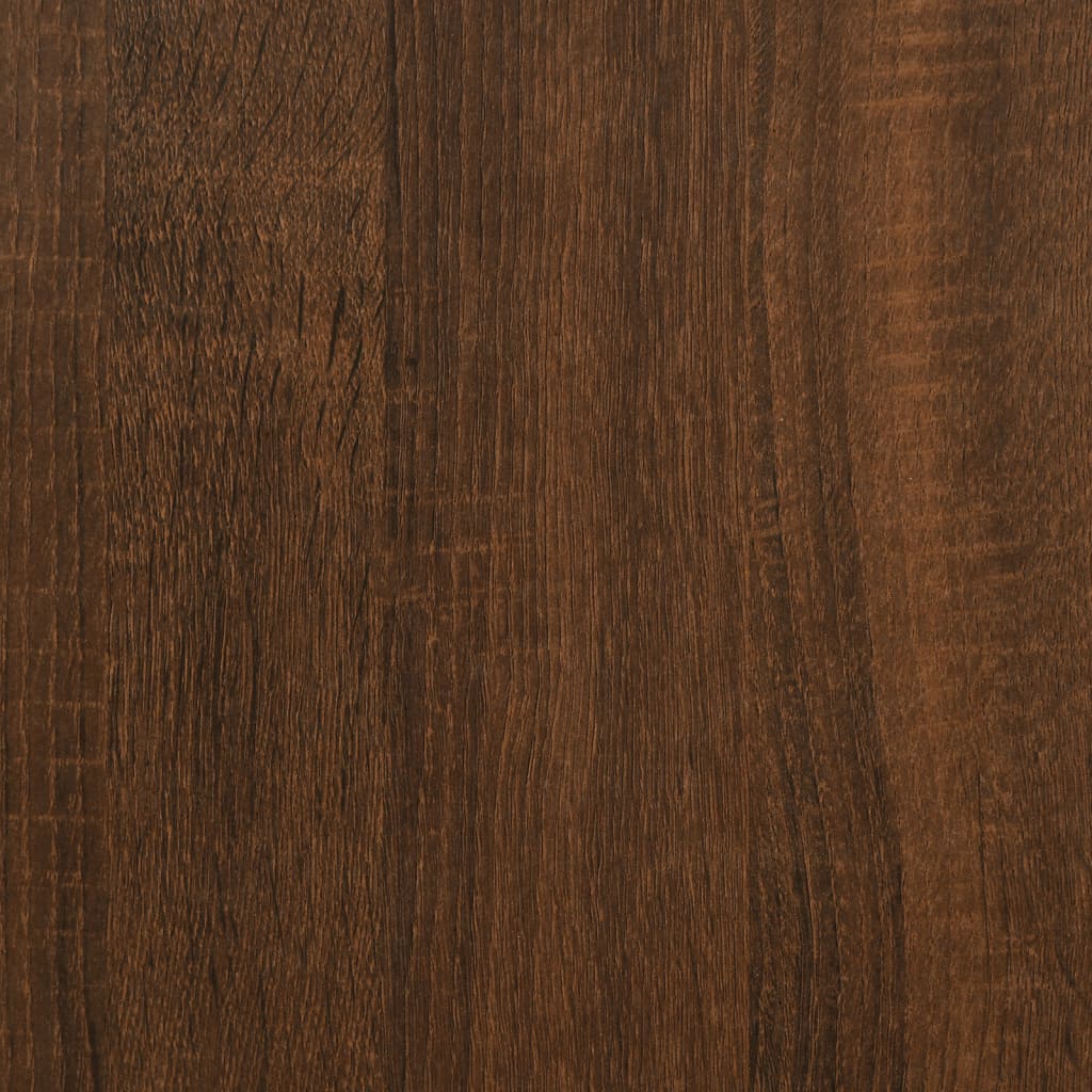Barna tölgyszínű szerelt fa dohányzóasztal 60 x 60 x 42 cm 