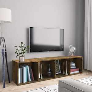Knihovna / TV skříňka kouřový dub 143x30x36 cm kompozitní dřevo - obrázek 1