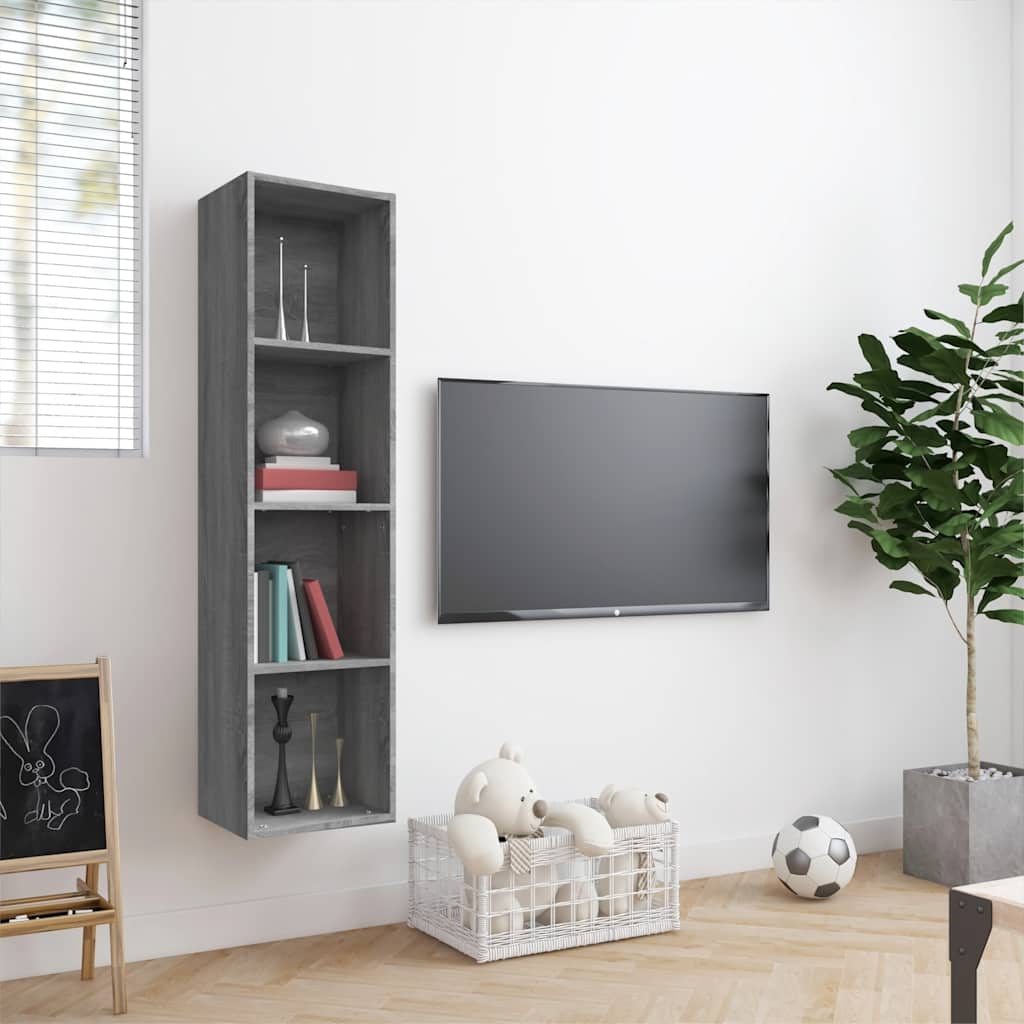 Thumbnail - vidaXL Bücherschrank/TV-Schrank Grau Sonoma 143x30x36cm Holzwerkstoff