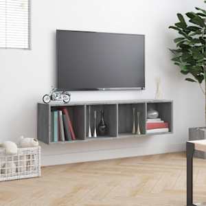 Knihovna / TV skříňka šedá sonoma 143x30x36 cm kompozitní dřevo - obrázek 4