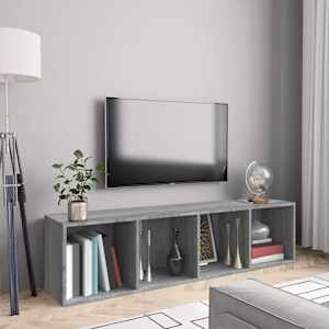 Knihovna / TV skříňka šedá sonoma 143x30x36 cm kompozitní dřevo - obrázek 1