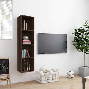 Knihovna / TV skříňka hnědý dub 143x30x36 cm kompozitní dřevo - obrázek 3