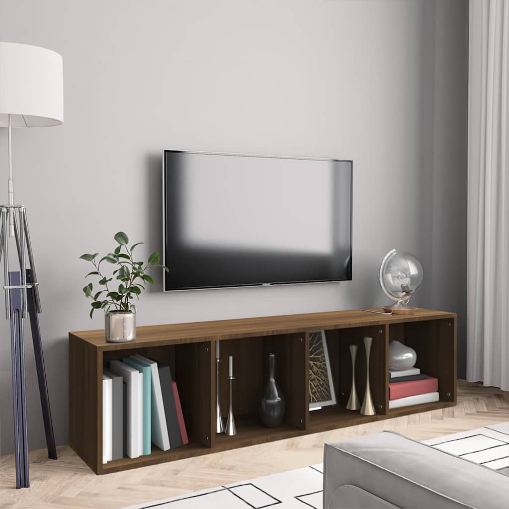 vidaXL Rega� na ksi��ki/szafka RTV, br�zowy d�b, 143x30x36 cm