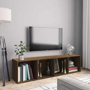 Knihovna / TV skříňka hnědý dub 143x30x36 cm kompozitní dřevo - obrázek 1